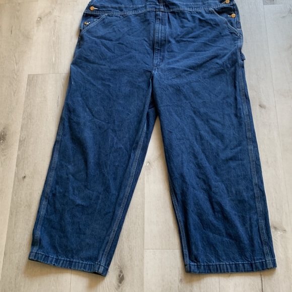 Mens Carhartt Washed Denim Bib Overalls 48/27 - Picture 4 of 10